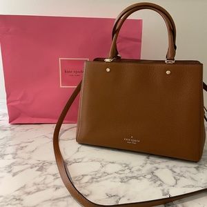 Authentic Kate Spade ♠️ Leila Leather Satchel NWOT ~ Medium Crossbody Warm